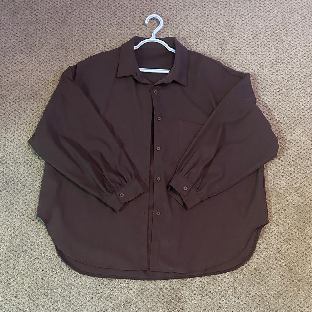Women’s Brown Button-Up Shirt